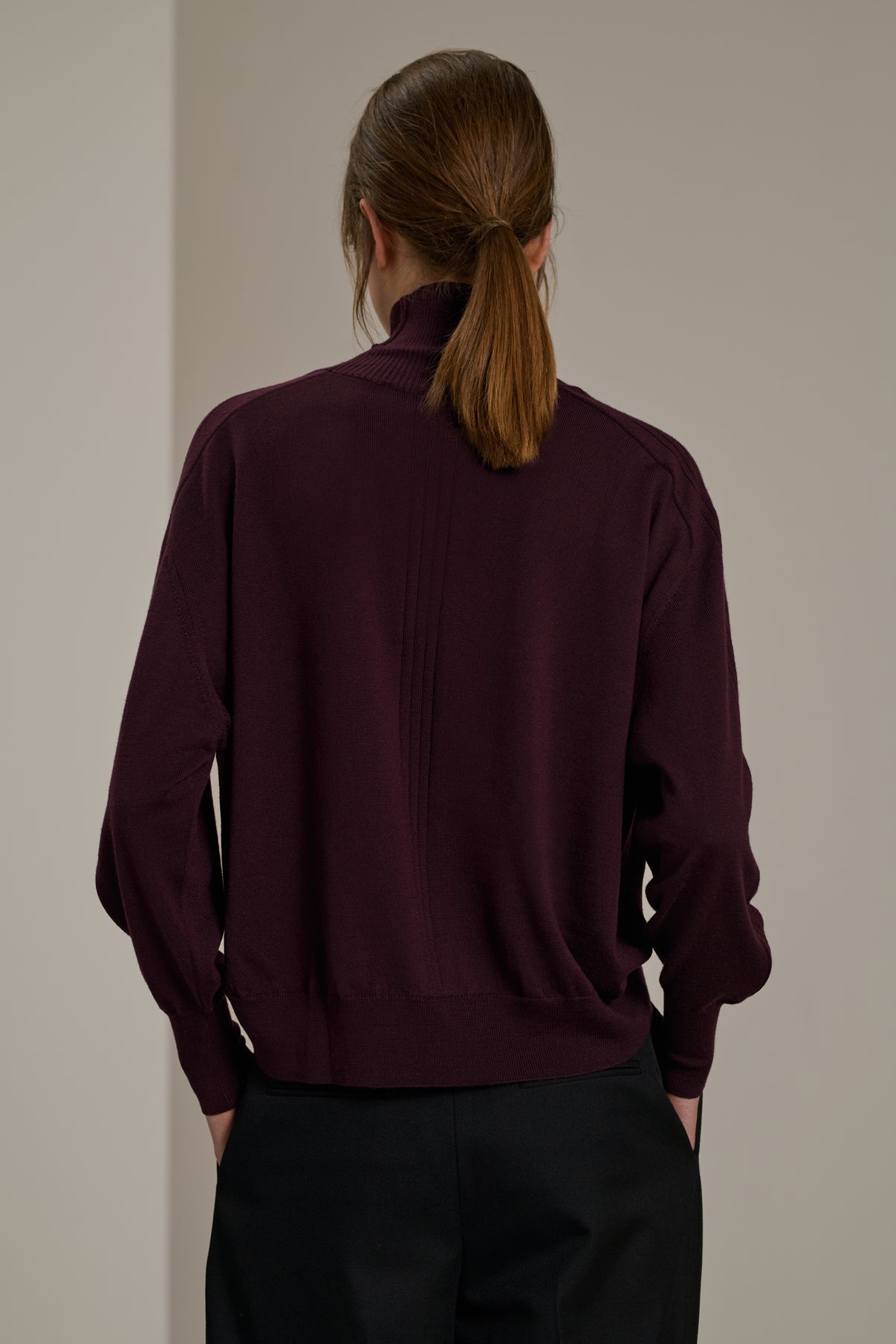 Pull Nord - Aubergine - Laine - Femme vue 2